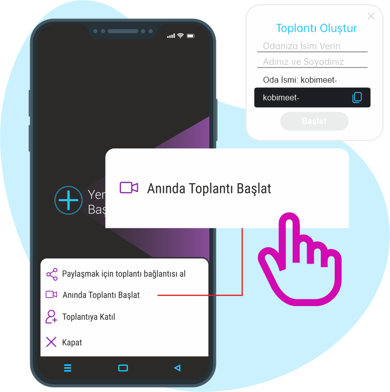 KobiMeet İle Anında Sesli veya Görüntülü
  Toplantı Başlat
        